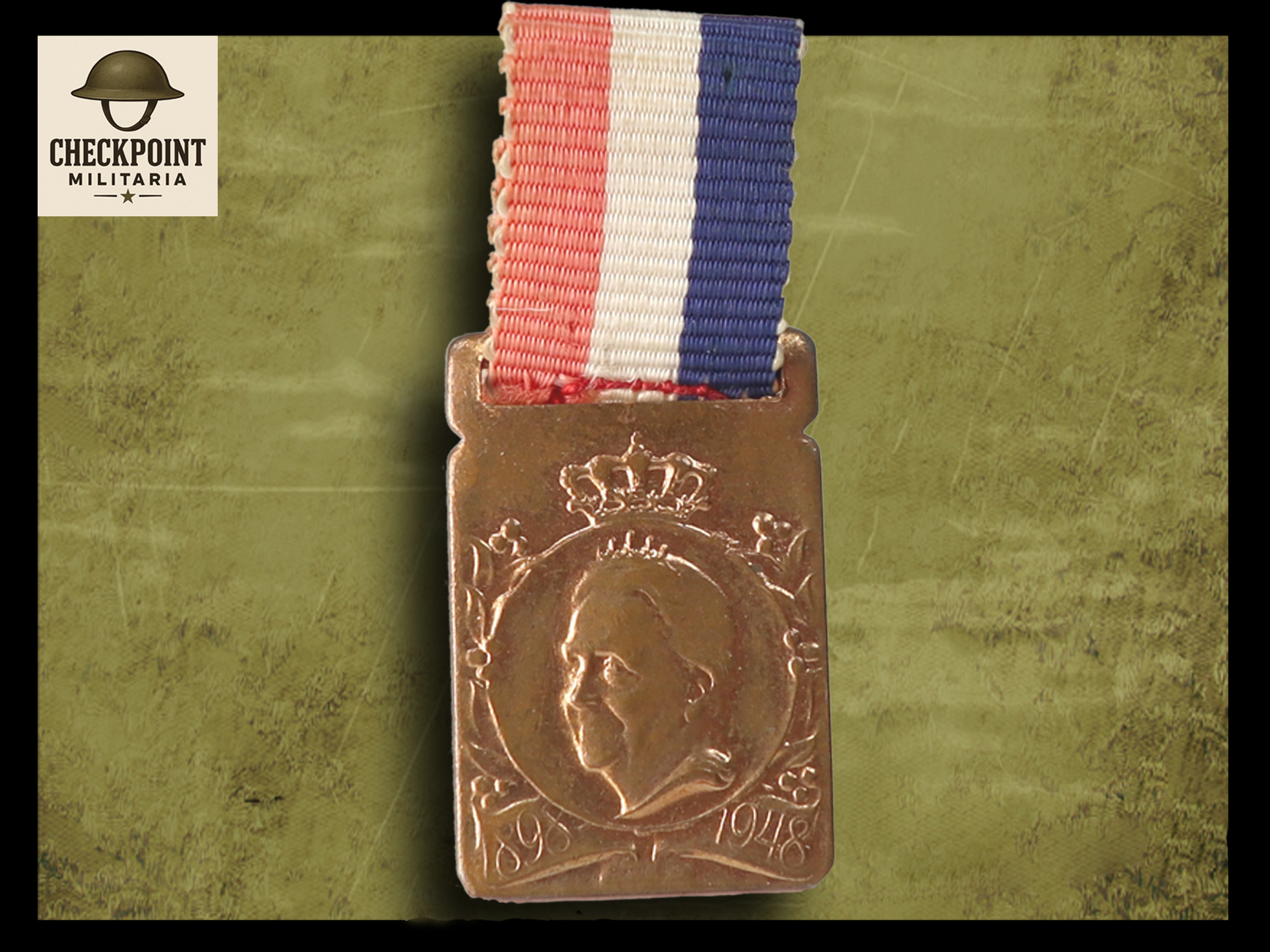 1898-1948  Medal & Ribbon Dutch Queen Wilhelmina