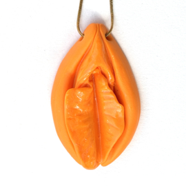 Pussy Pendant Unique Piece Orange 5 cm