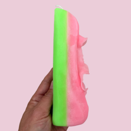 Handmade Candle Pink & Neon Green