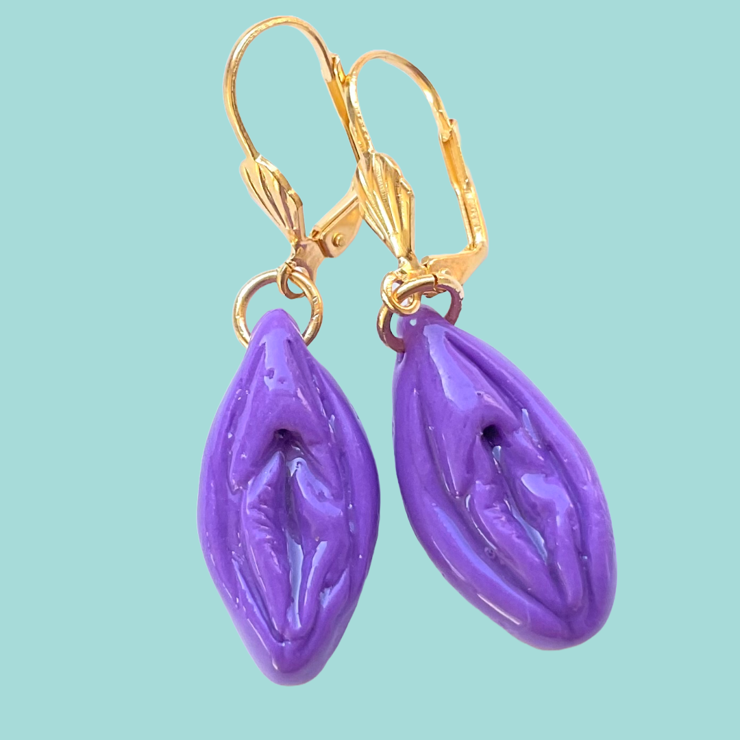 Pussy Earrings Purple
