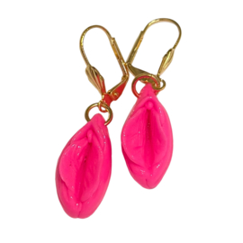 Pussy Earrings Neon Pink