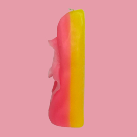 Handmade Candle Pink & Yellow