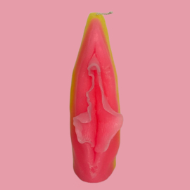 Handmade Candle Pink & Yellow