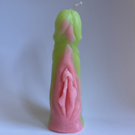 Human Being Candle Green & Pink