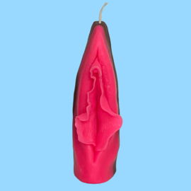 Handmade Candle Neon Pink & Brown