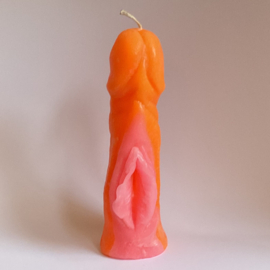 Human Being Candle Neon Orange & Pink