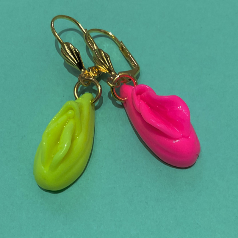 Pussy Earrings Neon