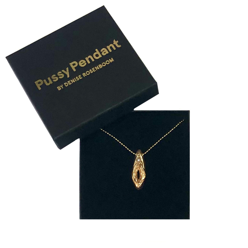 Gold coloured - Pussy Pendant  with Pearl (limited edition)