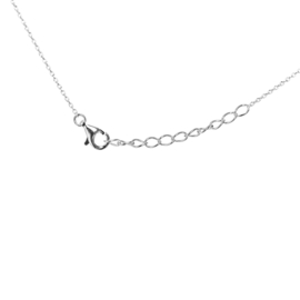 Necklace Silver Enamel Moon