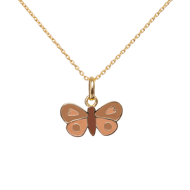 Necklace Gold Enamel Butterfly