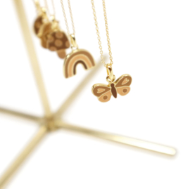 Necklace Gold Enamel Butterfly