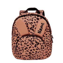 Backpack Bunny Old Coral Leopard Personalised