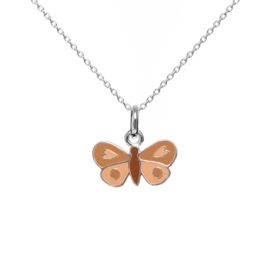 Necklace Silver Enamel Butterfly