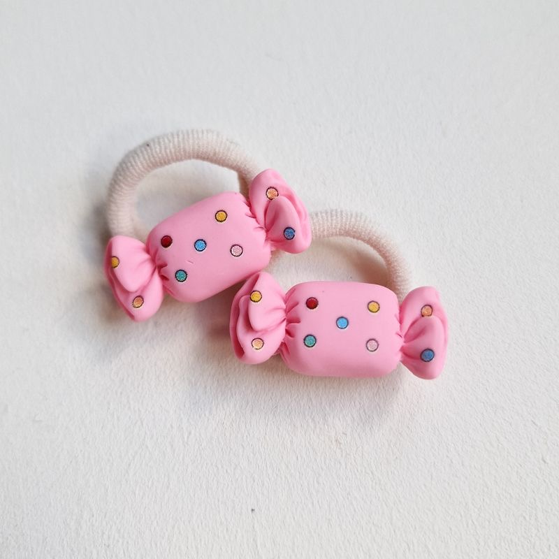 Haarelastiekjes - snoepjes - roze