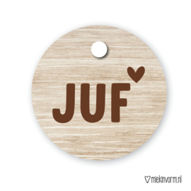 Sleutelhanger - Juf - Hout