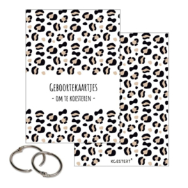 Geboortekaartjes - Bewaarbundel - Leopard - Ecru