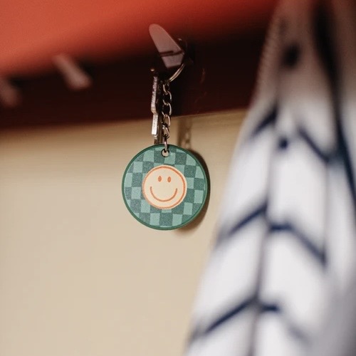 Sleutelhanger - Smiley - Groen