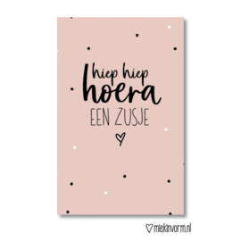 Hiep hiep hoera een zusje