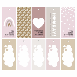 New born cadeaulabels - Roze