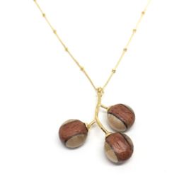 KETTING ZAADJES - HOUT GOUD SATTELIET 45 CM