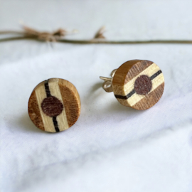 HOUTEN OORKNOPJES ROND BAMBOE WENGE PADOEK