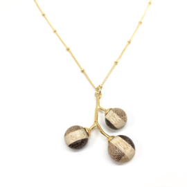 KETTING ZAADJES - HOUT GOUD SATTELIET 45 CM