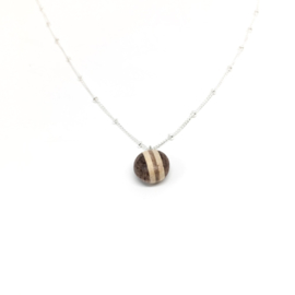 KETTING ZAADJE - HOUT ZILVER SATTELIET 45 CM