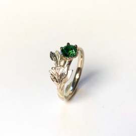 Zilveren ring met rainforest topaas