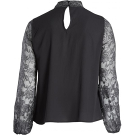 Zoey blouse met kanten kraag en strik