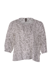 Adia blouse off white/zwart dessin