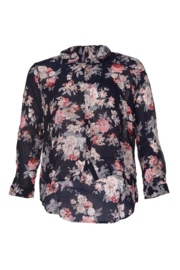 Adia Blouse met bloemen en langer achterpand