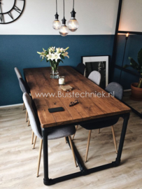 Tafel onderstel B in de kleur mat zwart  buis van 42,4 mm