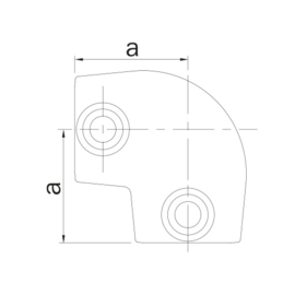 Kniestuk 90° - variabele hoek van 0° - 11°