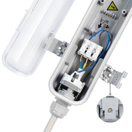 EGB waterdicht  LED armatuur met lamp 1 x 18 Watt IP65