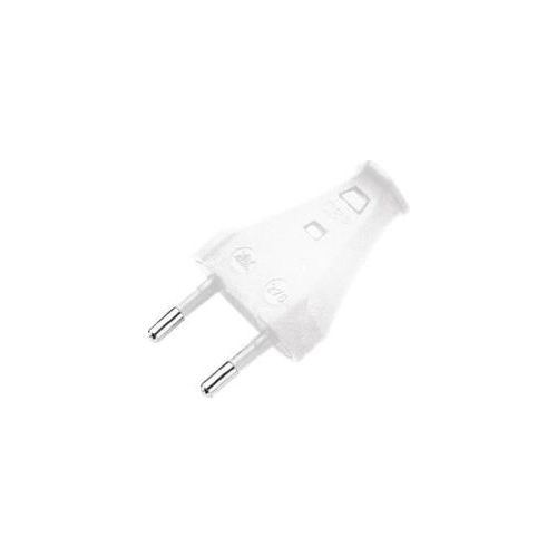 Eurostekker knijp stekker Klasse II kleur wit2.5 Ampère 250 Volt  per 10 Stuks