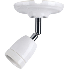 Bailey opbouw  plafond- of wand fitting E27 porselein wit / chroom