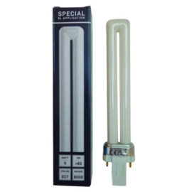 SL compacte fluorescentielamp PL-S 9 Watt 827 2700K Xtra warm wit 2-pins G23