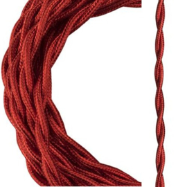 Bailey textielsnoer gedraaid 2 x 0,75 mm² 3 meter kleur metallic rood