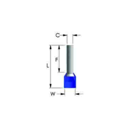 Adereindhuls 0.25 mm² geïsoleerd 6 mm paars AHV0.25N zakje à 500 stuks