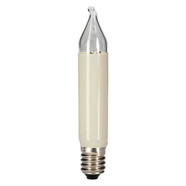 GBO kaarslamp ivoor helder kort model 14 Volt 3 Watt E10 Bls3