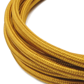 Textielsnoer 3-LiY-Uf 3 x 0,75 mm² goud per meter