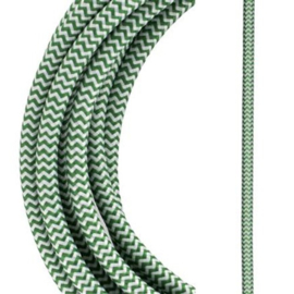 Bailey textielsnoer 2 x 0,75 mm² 3 meter kleur groen/wit