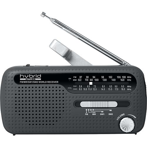 GBO multifunctionele vakantie of NOOD radio met FM / MG / SW1 / SW2 op batterij, accu, solar en dynamo