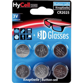 HyCell 6 stuks Lithium knoopcellen CR2025  3.0 Volt