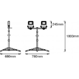 Osram LED bouwlamp op statief 2 x 50 Watt 4000K 2 x 4500 Lumen IP65
