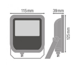 Osram LED bouwlamp 10 Watt 3000K 1050 Lumen IP65 zwart