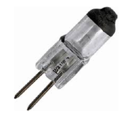 GBO halogeen insteeklampje helder + balck top 5.8 Volt 5 Watt G4 ø 9 x 30 mm