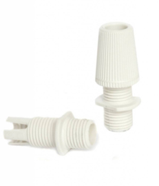 GBO Klemnippel M10 2-Delig draaiknop en binnenwerk kleur wit trekontlasting M10x1