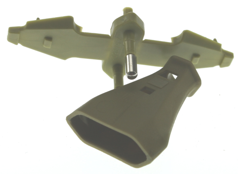 Eurostekker knijp stekker Klasse II kleur goud / brons 2.5 Ampère 250 Volt  per 10 Stuks