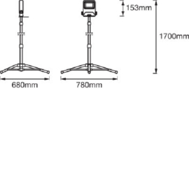 Osram LED bouwlamp op statief 20 Watt 4000K 1700 Lumen IP65